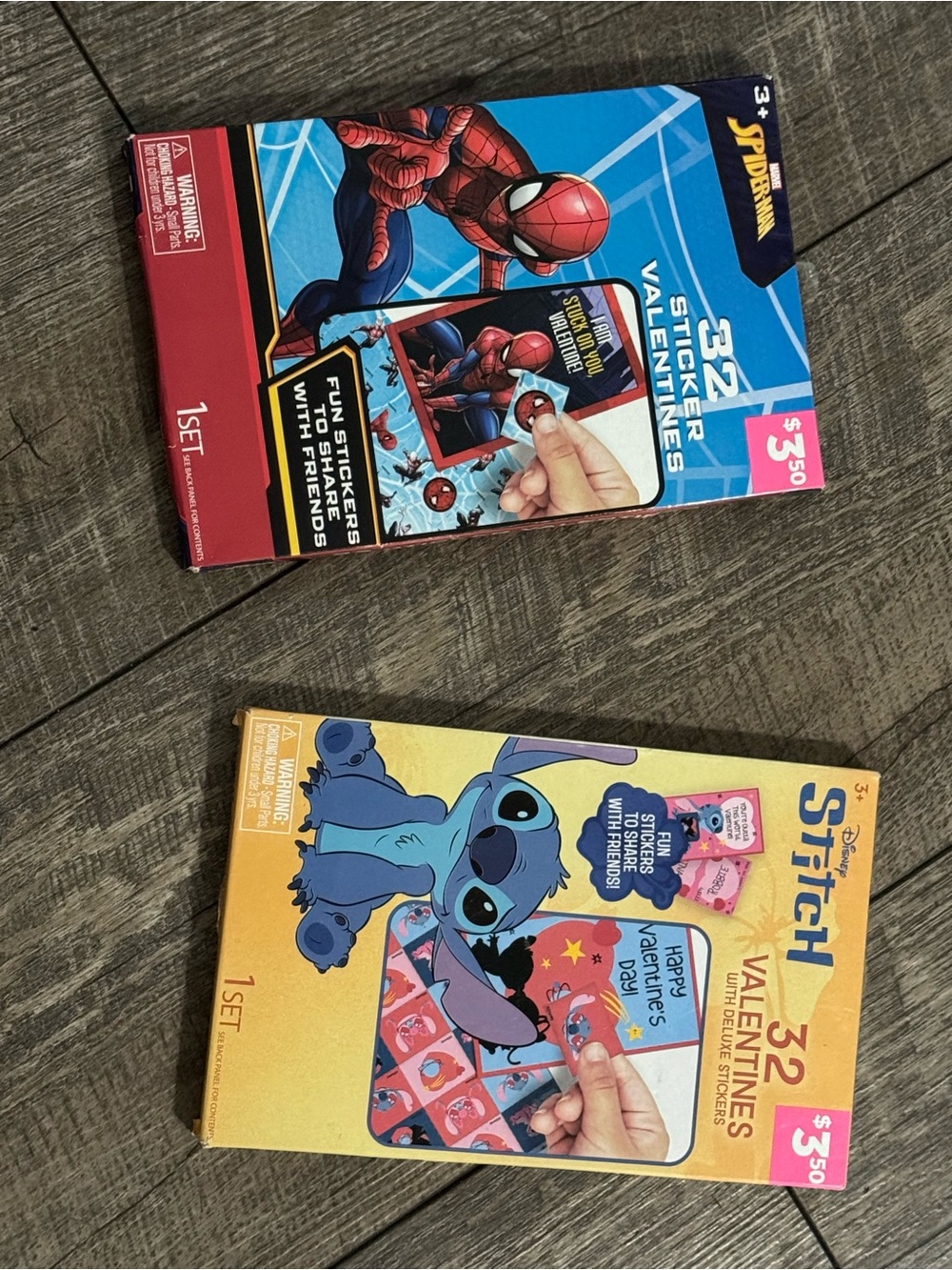 Marvel Spider-Man 32 Sticker Valentines - Blue/Red